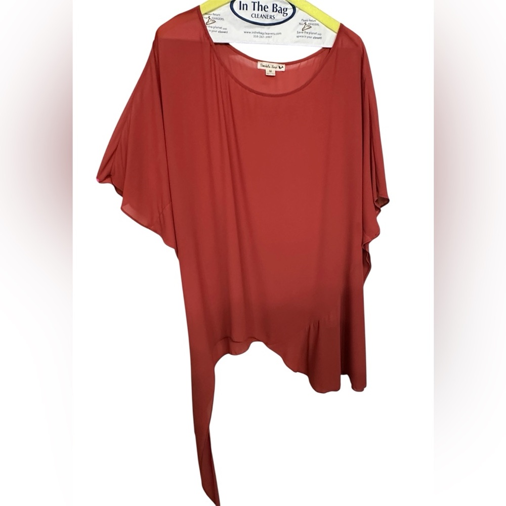Asymmetrical Sheer Flowy Blouse
